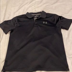Under Armor Boys youth large black golf polo
